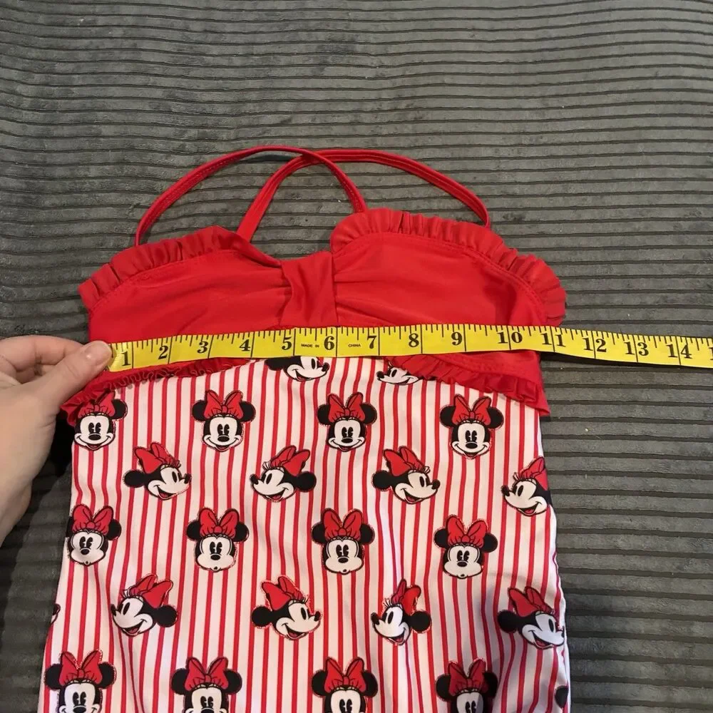 Disney Parks One Piece Minnie Mouse Swimsuit Girl Size 9/10